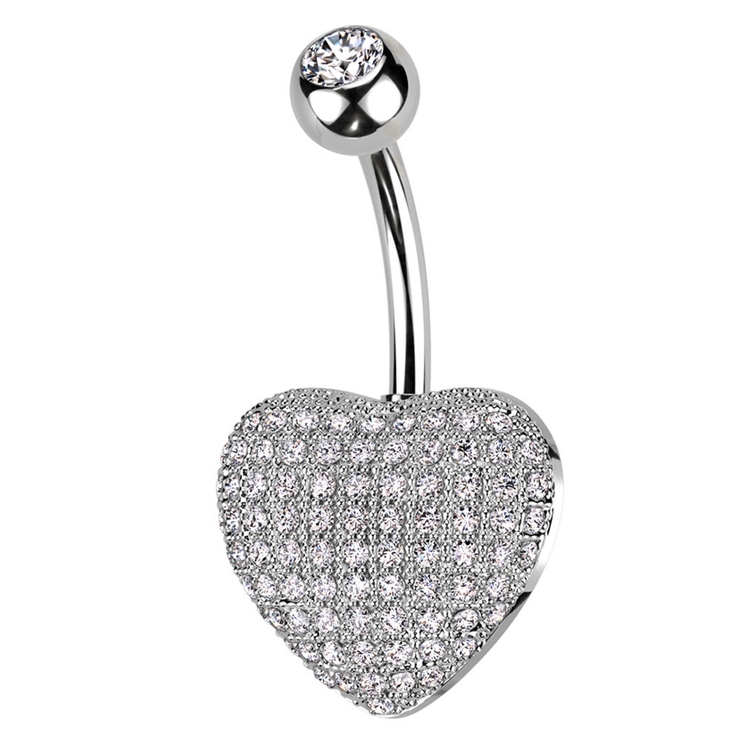シルバー | ヘソピアス 14G ハート | ピアス専門店HOMESLICEPRODUCTIONS