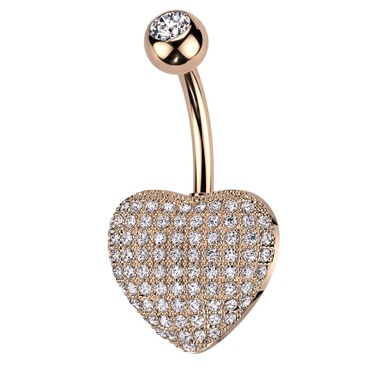 ピンクゴールド | ヘソピアス 14G ハート | ピアス専門店HOMESLICEPRODUCTIONS