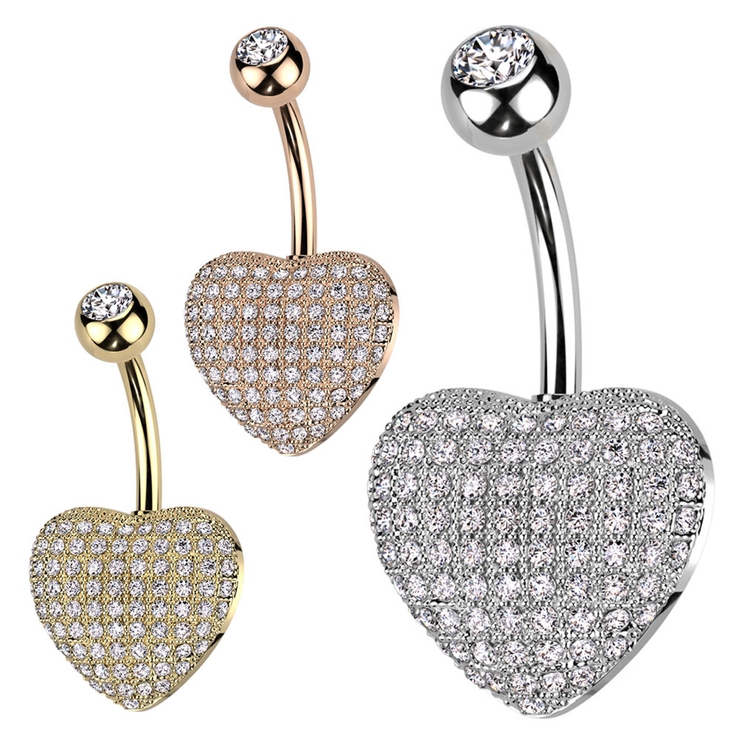 ヘソピアス 14G ハート | ピアス専門店HOMESLICEPRODUCTIONS | 詳細画像1 