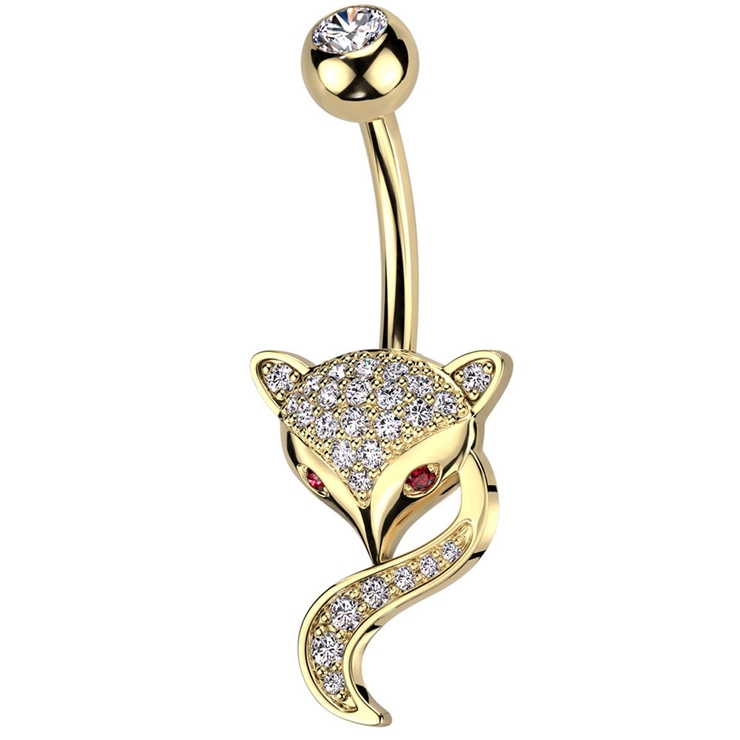 ゴールド | ヘソピアス 14G フォックス | ピアス専門店HOMESLICEPRODUCTIONS