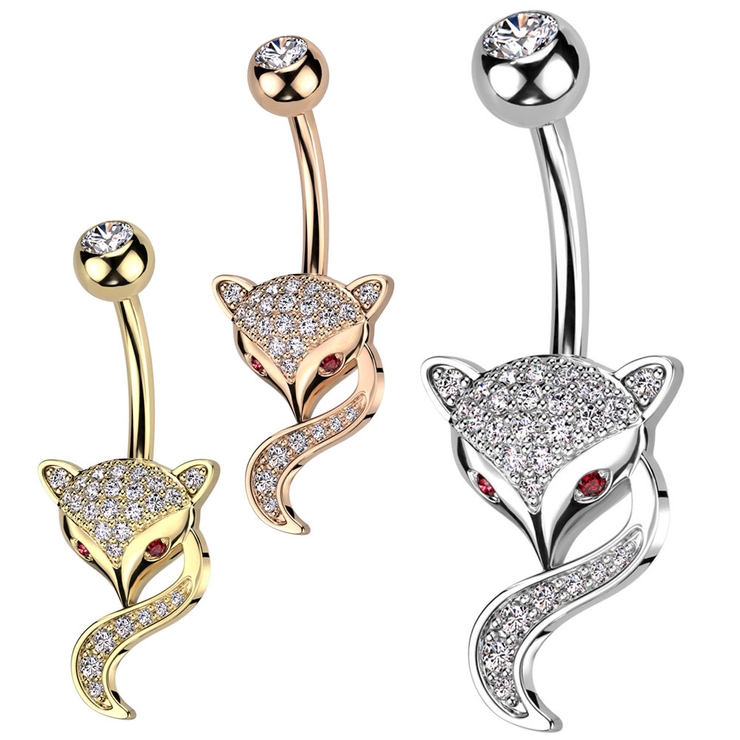 ヘソピアス 14G フォックス | ピアス専門店HOMESLICEPRODUCTIONS | 詳細画像1 