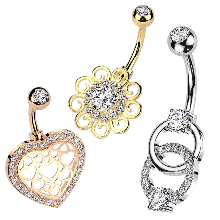 ヘソピアス 14G ダブルリング | ピアス専門店HOMESLICEPRODUCTIONS | 詳細画像1 