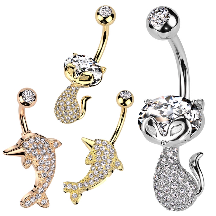 ヘソピアス 14G キャット | ピアス専門店HOMESLICEPRODUCTIONS | 詳細画像1 