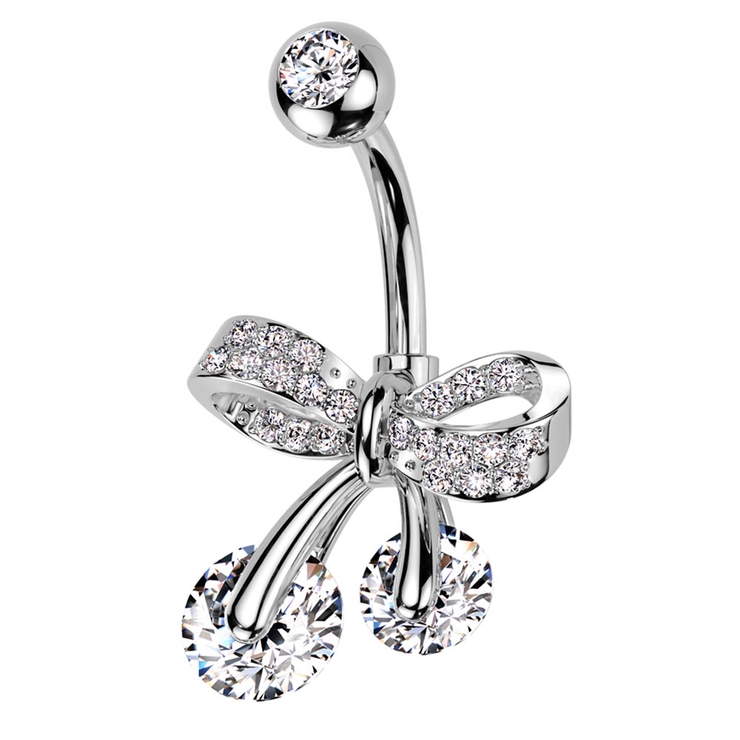 シルバー | ヘソピアス 14G リボン | ピアス専門店HOMESLICEPRODUCTIONS