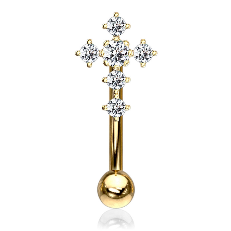 ゴールド | アイブロウ 16G ジュエル | ピアス専門店HOMESLICEPRODUCTIONS