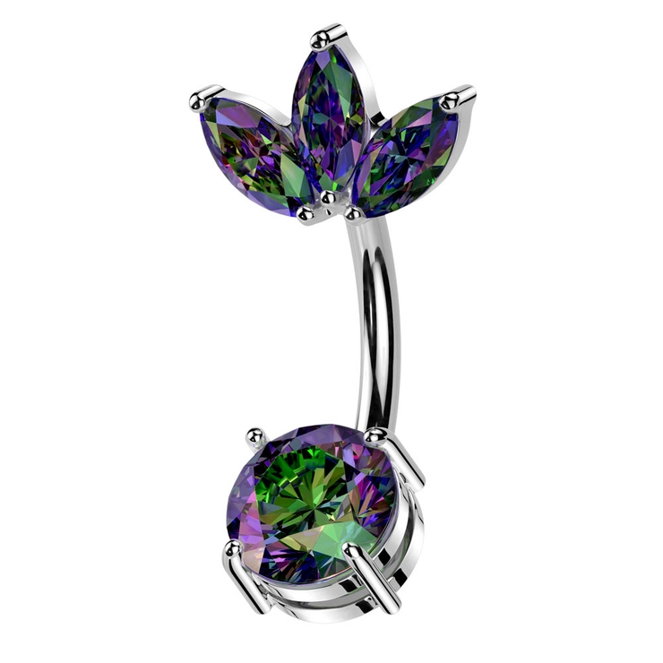 シルバー×VM | ヘソピアス 14G バナナバーベル | ピアス専門店HOMESLICEPRODUCTIONS