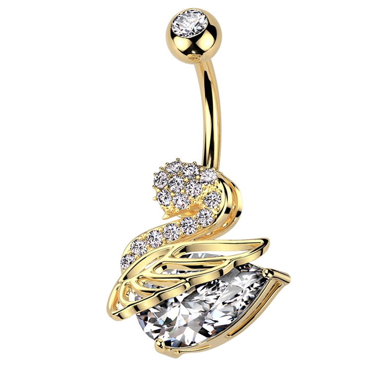 ゴールド | ヘソピアス 14G バナナバーベル | ピアス専門店HOMESLICEPRODUCTIONS