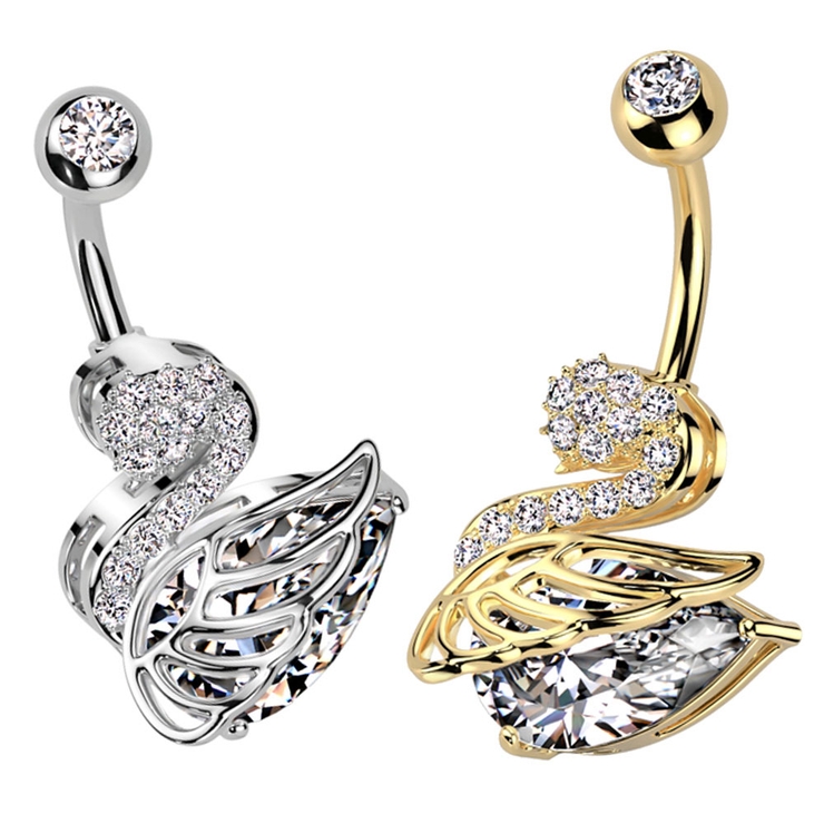 ヘソピアス 14G バナナバーベル | ピアス専門店HOMESLICEPRODUCTIONS | 詳細画像1 