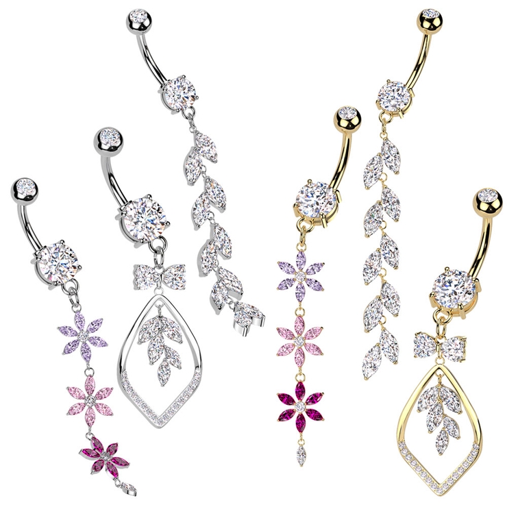 ヘソピアス 14G バナナバーベル | ピアス専門店HOMESLICEPRODUCTIONS | 詳細画像1 