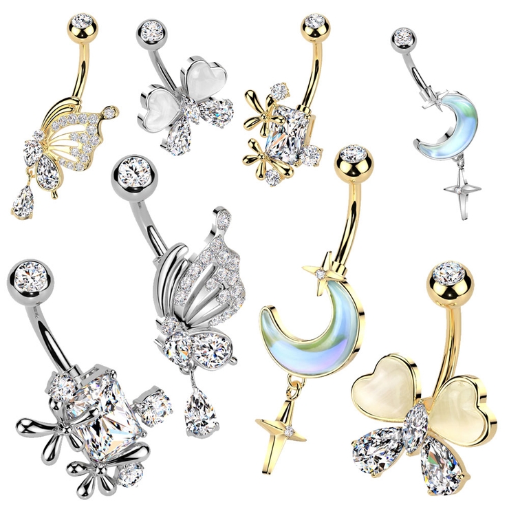 ヘソピアス 14G フラワー | ピアス専門店HOMESLICEPRODUCTIONS | 詳細画像1 