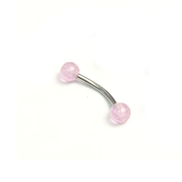 グローUVボールバナナバーベル 16G 【ボディピアス | ピアス専門店HOMESLICEPRODUCTIONS | 詳細画像1 