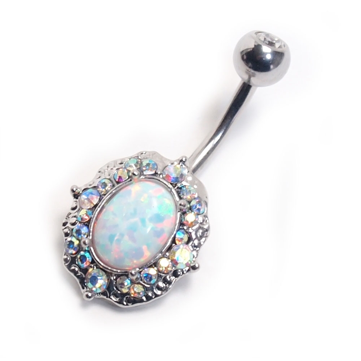 14G オーロラジュエル バナナバーベル【ボディピアス | ピアス専門店HOMESLICEPRODUCTIONS | 詳細画像1 