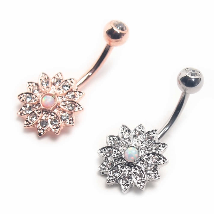 14G センターオパールフラワー バナナバーベル【 | ピアス専門店HOMESLICEPRODUCTIONS | 詳細画像2 