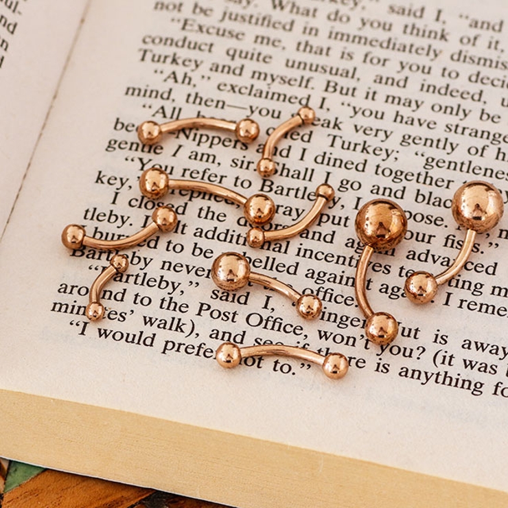 [HSP] ピンクゴールド バナナバーベル14G | ピアス専門店HOMESLICEPRODUCTIONS | 詳細画像10 