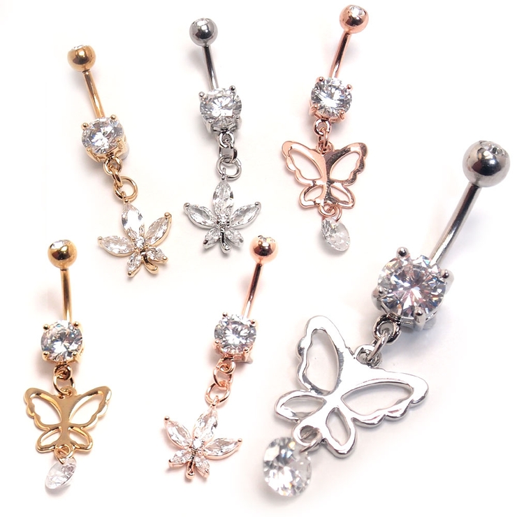 ヘソピアス 14G CZバタフライ | ピアス専門店HOMESLICEPRODUCTIONS | 詳細画像7 