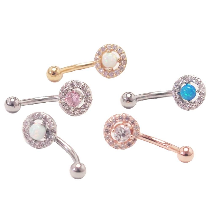 アイブロウ 16G ラウンドジュエル＆オパール | ピアス専門店HOMESLICEPRODUCTIONS | 詳細画像1 