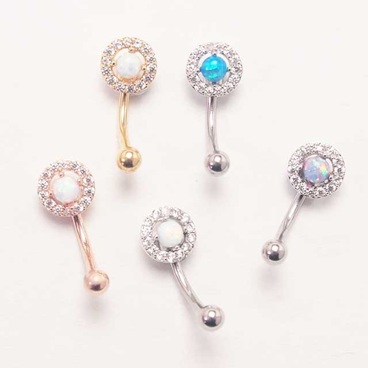 アイブロウ 16G ラウンドジュエル＆オパール | ピアス専門店HOMESLICEPRODUCTIONS | 詳細画像4 