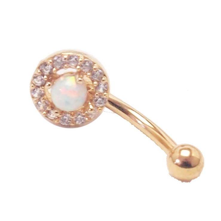 アイブロウ 16G ラウンドジュエル＆オパール | ピアス専門店HOMESLICEPRODUCTIONS | 詳細画像18 