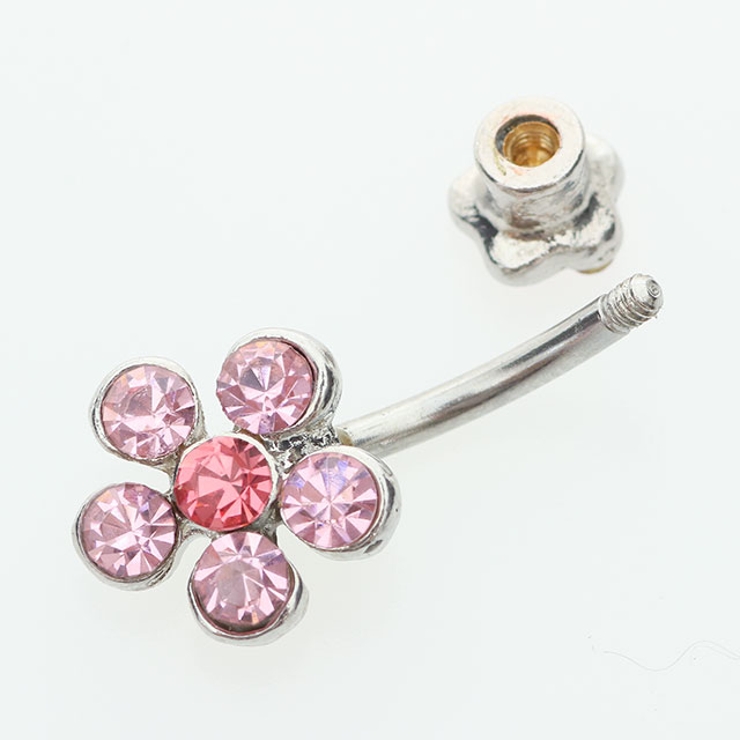 ヘソピアス ダブル6ジュエルフラワー バナナバーベル | ピアス専門店HOMESLICEPRODUCTIONS | 詳細画像8 