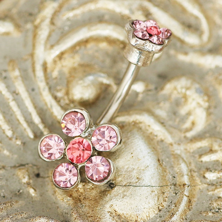 ヘソピアス ダブル6ジュエルフラワー バナナバーベル | ピアス専門店HOMESLICEPRODUCTIONS | 詳細画像13 