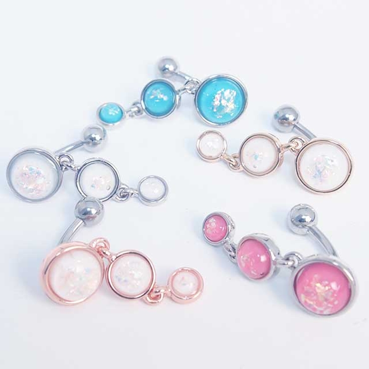 トリプルラウンドダングル オパールグリッター＆イルミネーションストーン バナナバ… | ピアス専門店HOMESLICEPRODUCTIONS | 詳細画像7 
