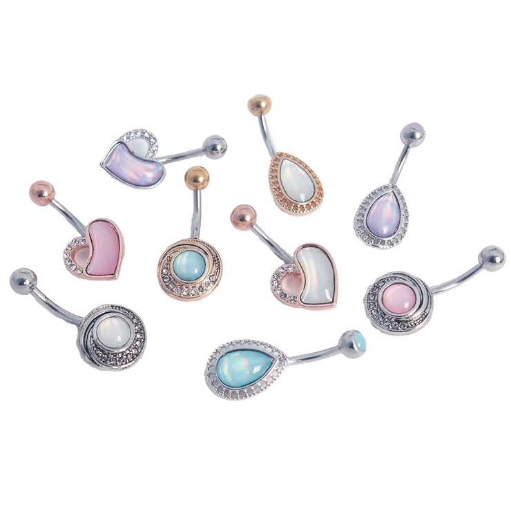 イルミネーションストーン クラシックチャーム バナナバーベル 14G | ピアス専門店HOMESLICEPRODUCTIONS | 詳細画像1 