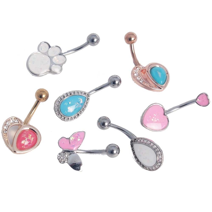 オパールグリッター バラエティチャーム バナナバーベル 14G | ピアス専門店HOMESLICEPRODUCTIONS | 詳細画像1 