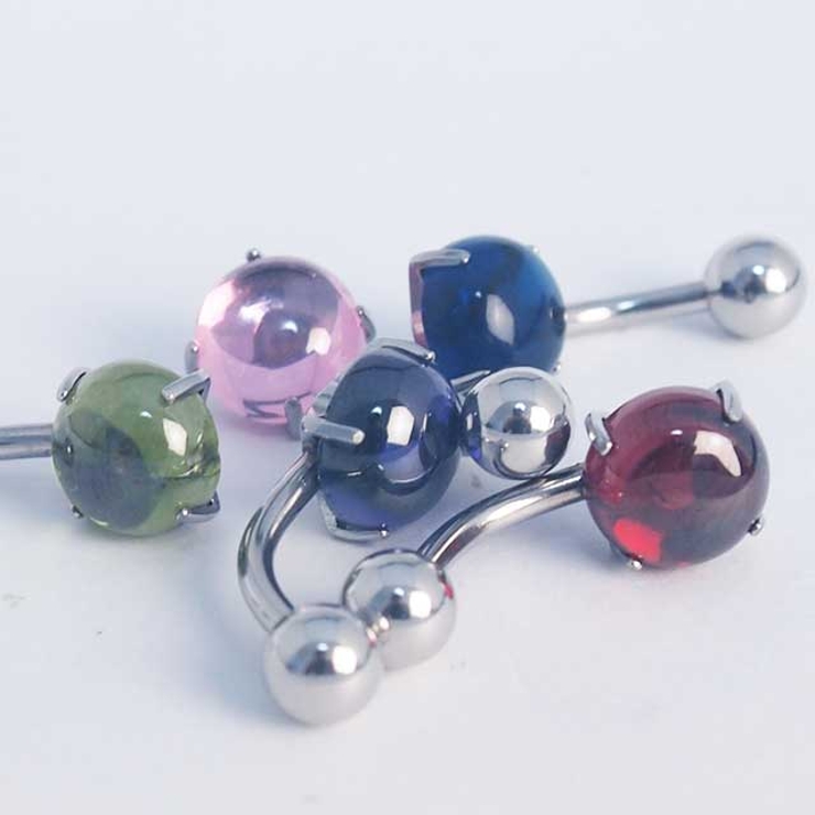 ヘソピアス ジルコン カボションストーン バナナバーベル 14G | ピアス専門店HOMESLICEPRODUCTIONS | 詳細画像10 