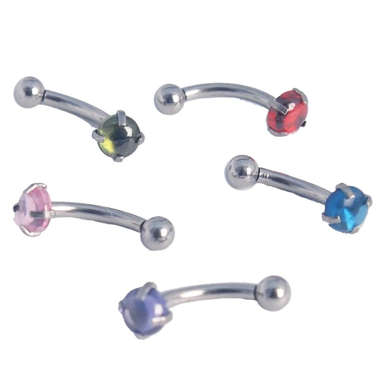 ジルコン カボションストーン インターナルバナナバーベル 16G | ピアス専門店HOMESLICEPRODUCTIONS | 詳細画像1 