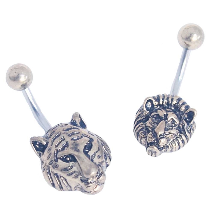 ヘソピアス 14G ゴールドタイガー＆ライオン | ピアス専門店HOMESLICEPRODUCTIONS | 詳細画像1 