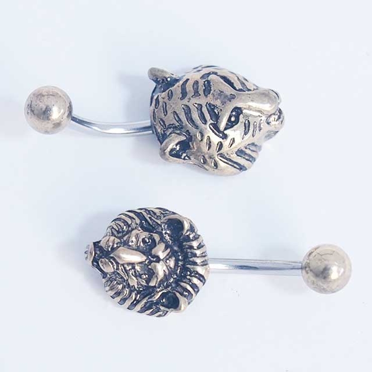 ヘソピアス 14G ゴールドタイガー＆ライオン | ピアス専門店HOMESLICEPRODUCTIONS | 詳細画像3 