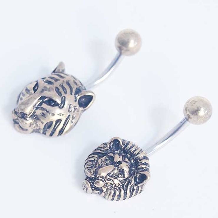 ヘソピアス 14G ゴールドタイガー＆ライオン | ピアス専門店HOMESLICEPRODUCTIONS | 詳細画像4 