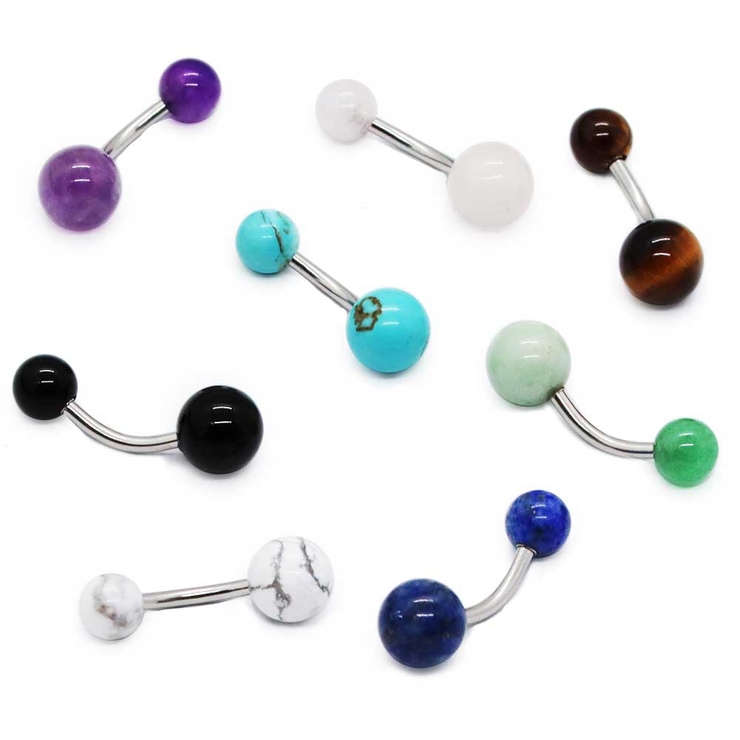 ヘソピアス 14G ナチュラルストーン | ピアス専門店HOMESLICEPRODUCTIONS | 詳細画像1 