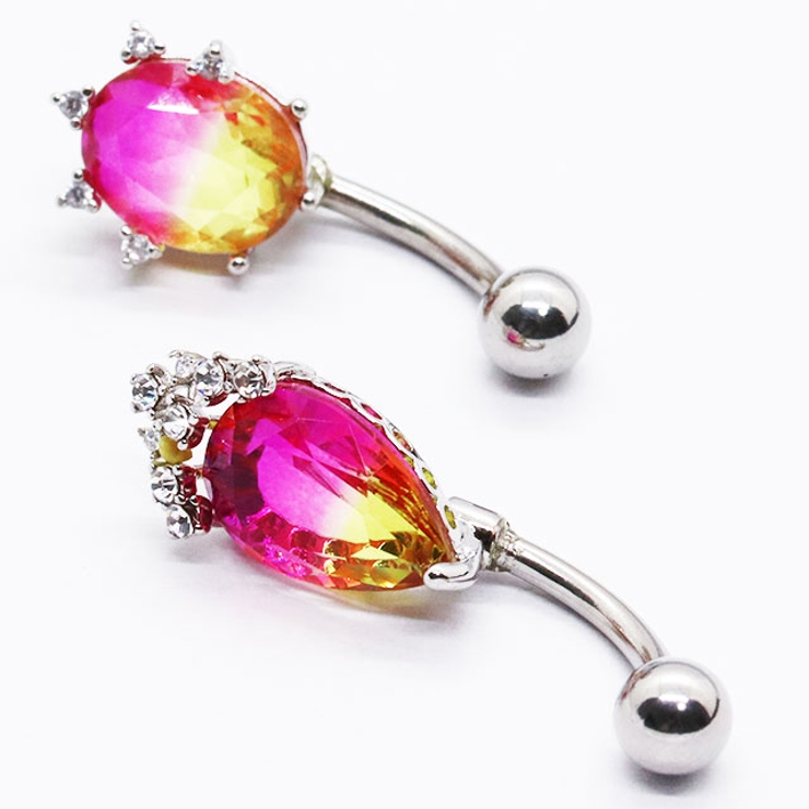 レインボーエフェクト オーバル＆ティアドロップ クリスタル | ピアス専門店HOMESLICEPRODUCTIONS | 詳細画像5 