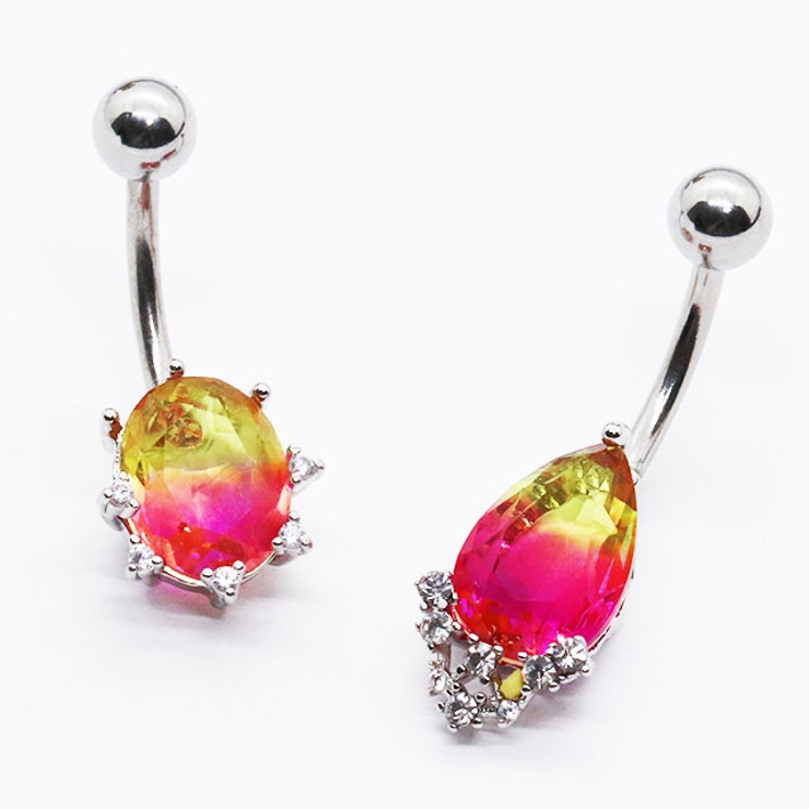 レインボーエフェクト オーバル＆ティアドロップ クリスタル | ピアス専門店HOMESLICEPRODUCTIONS | 詳細画像7 