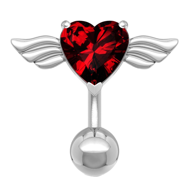 レッド | ヘソピアス 14G ハート | ピアス専門店HOMESLICEPRODUCTIONS