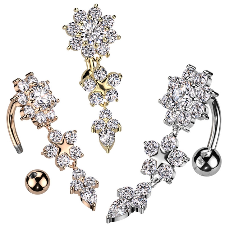 ヘソピアス 14G 花 | ピアス専門店HOMESLICEPRODUCTIONS | 詳細画像1 