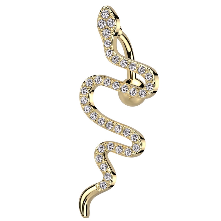 ゴールド | ヘソピアス 14G スネーク | ピアス専門店HOMESLICEPRODUCTIONS