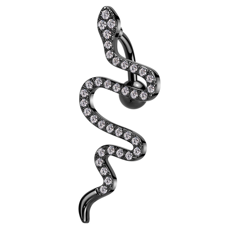 ブラック | ヘソピアス 14G スネーク | ピアス専門店HOMESLICEPRODUCTIONS