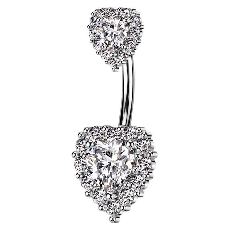 シルバー×クリア | ヘソピアス 14G ゴージャス | ピアス専門店HOMESLICEPRODUCTIONS