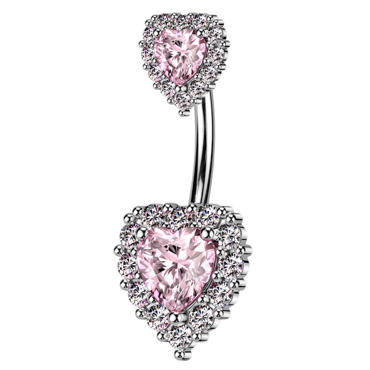 シルバー×ピンク | ヘソピアス 14G ゴージャス | ピアス専門店HOMESLICEPRODUCTIONS