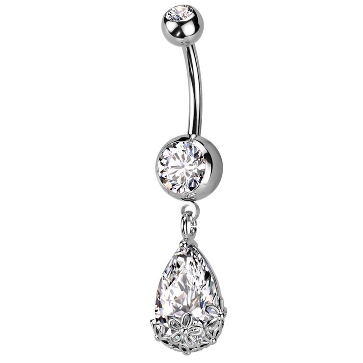 シルバー | ヘソピアス 14G フローラル | ピアス専門店HOMESLICEPRODUCTIONS