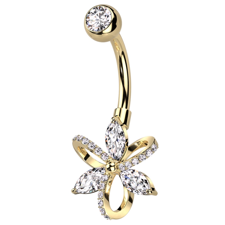 ゴールド | ヘソピアス 14G フラワー | ピアス専門店HOMESLICEPRODUCTIONS