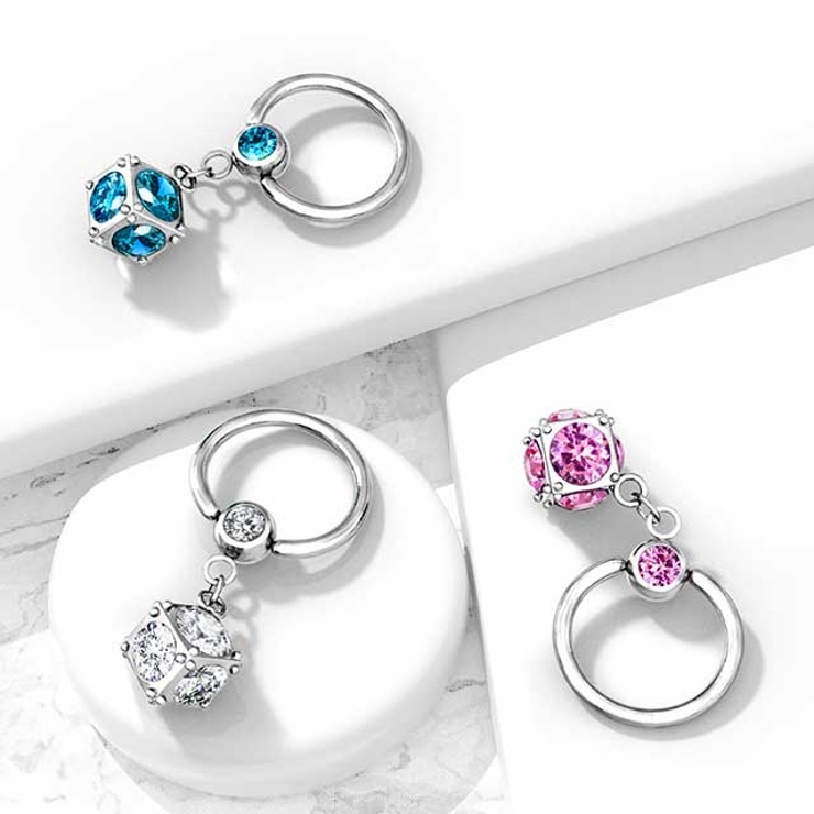 ボディピアス キャプティブビーズリング ダイスダングル【ボディピアス | ピアス専門店HOMESLICEPRODUCTIONS | 詳細画像3 