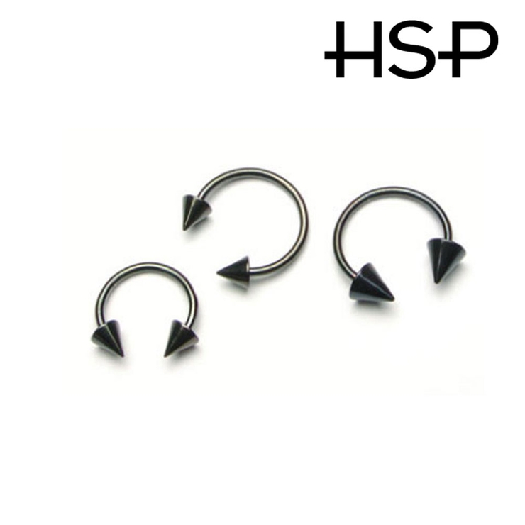 ブラックサーキュラーバーベル 16Ｇ コーン【ボディピアス | ピアス専門店HOMESLICEPRODUCTIONS | 詳細画像2 