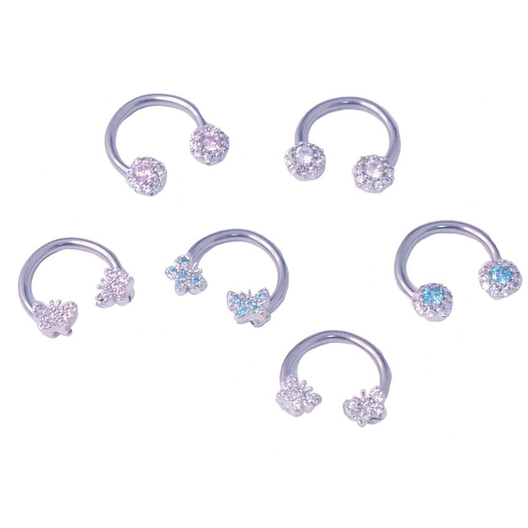 ボディピアス CZパヴェ バタフライ＆デイジー | ピアス専門店HOMESLICEPRODUCTIONS | 詳細画像1 