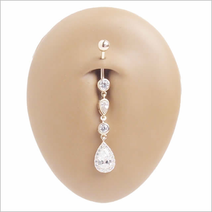 14K ティアドロップ＆ラウンドジュエル バナナバーベル | ピアス専門店HOMESLICEPRODUCTIONS | 詳細画像4 