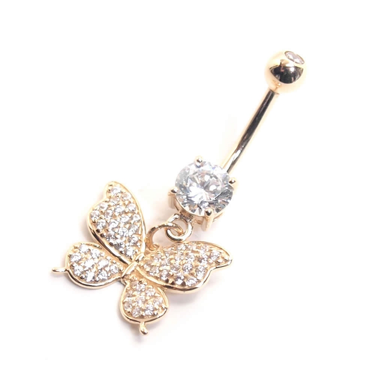 14K 14G バタフライダングル | ピアス専門店HOMESLICEPRODUCTIONS | 詳細画像1 