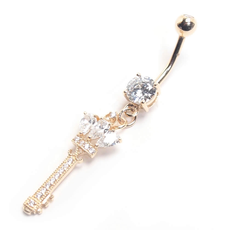 14K 14G クラウンキーダングル | ピアス専門店HOMESLICEPRODUCTIONS | 詳細画像1 