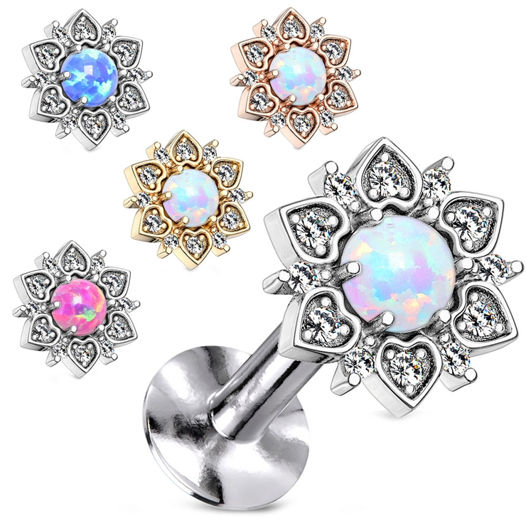 ボディピアス CZフラワーオパール インターナル | ピアス専門店HOMESLICEPRODUCTIONS | 詳細画像1 